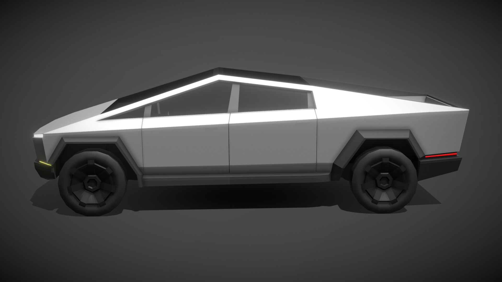 3D model Tesla CyberTruck - This is a 3D model of the Tesla CyberTruck. The 3D model is about a white car with a black rim.