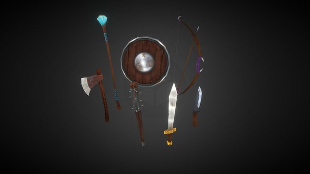 Free fantasy weapons 3D Model