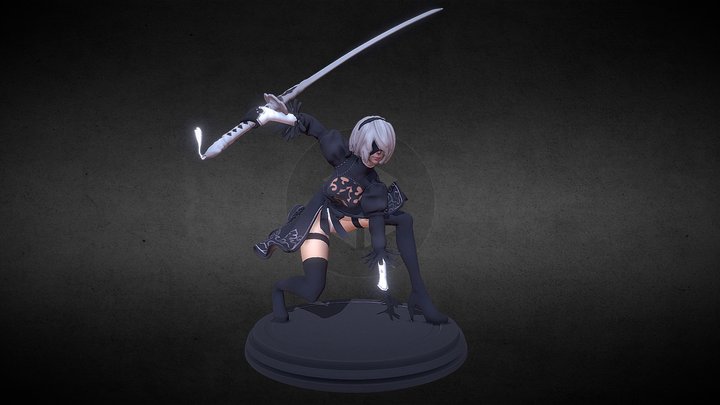 YoRHa 2B 3D Printing Figurine 3D Model