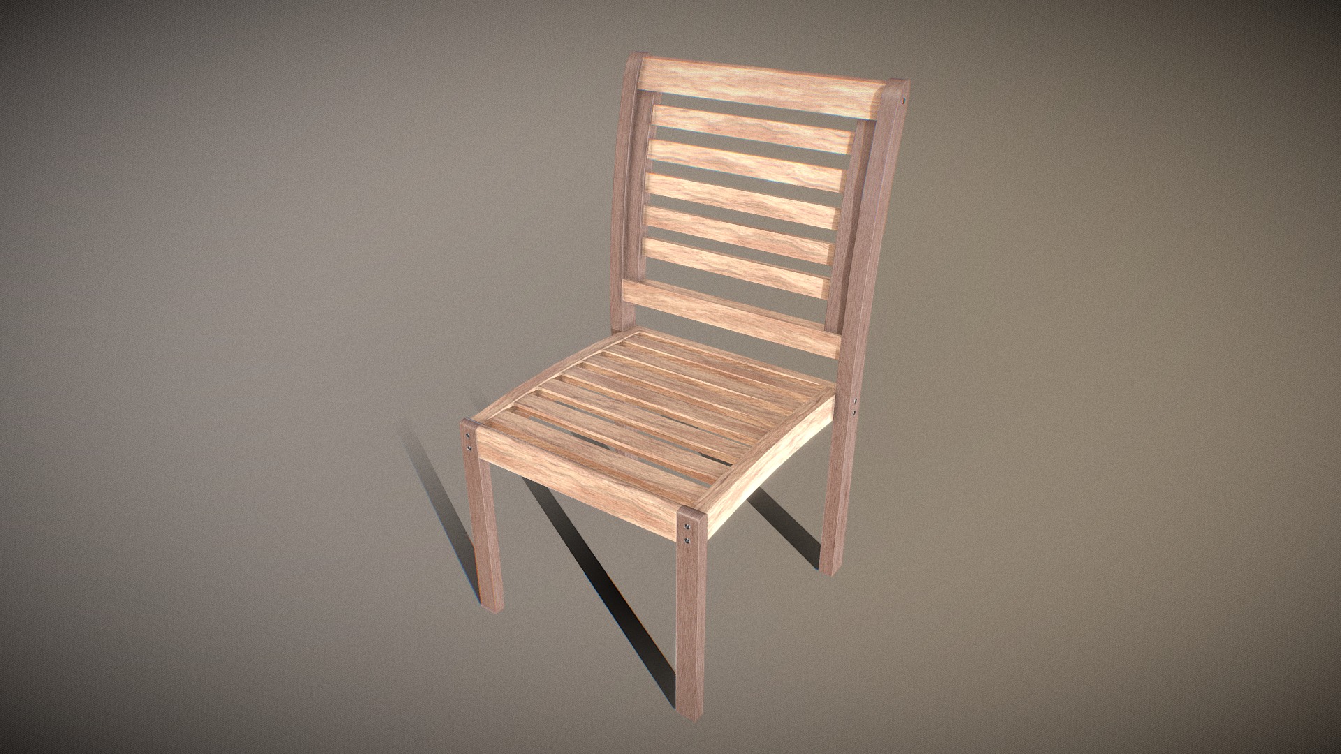 3D model Chair 08 - This is a 3D model of the Chair 08. The 3D model is about a wooden chair on a white background.