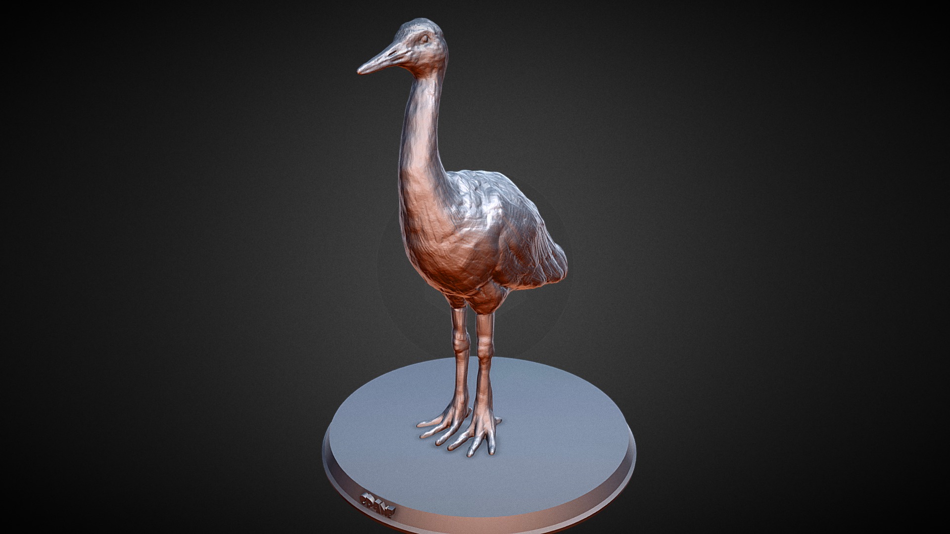 3D model Crane - This is a 3D model of the Crane. The 3D model is about a bird standing on a scale.