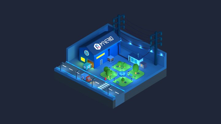 Minerio Blue Land (Standard) 3D Model