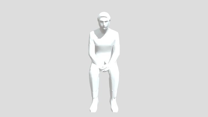 Contemplative Figure 3D Model