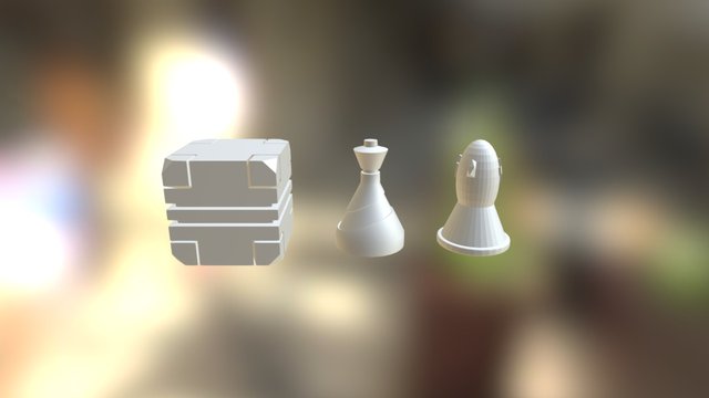 Challenge: box, cone and sphere 3D Model