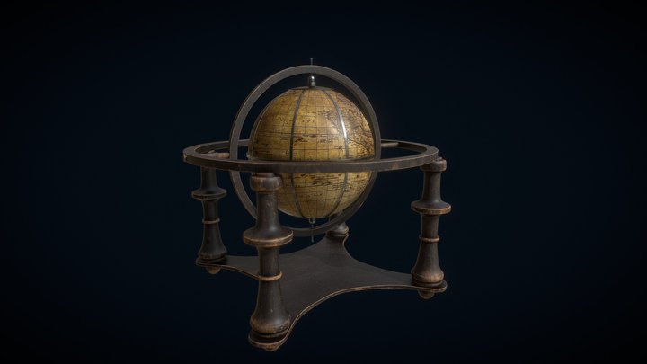 Old Vintage Globe 3D Model