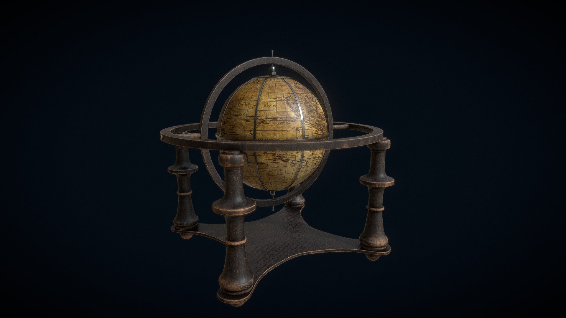 Old Vintage Globe - Download Free 3D model by Théo A (@lazygraph ...