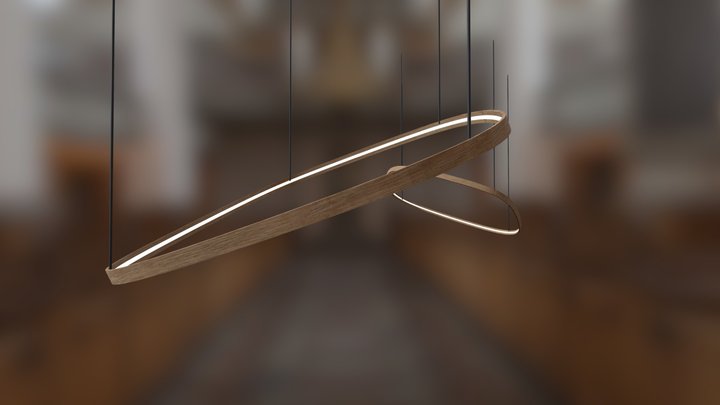 Modern light - interior ovate light 3D Model