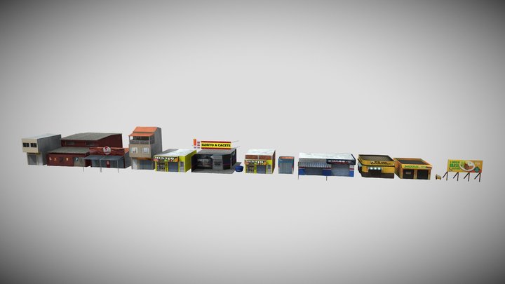 Pack Completo Assets Cidade Brasileira R$50,00 3D Model
