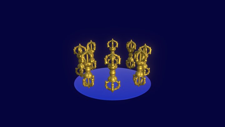 Horizontal Rotating Vajra 3D Model