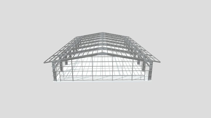 44 x 25m Shed 3D Model