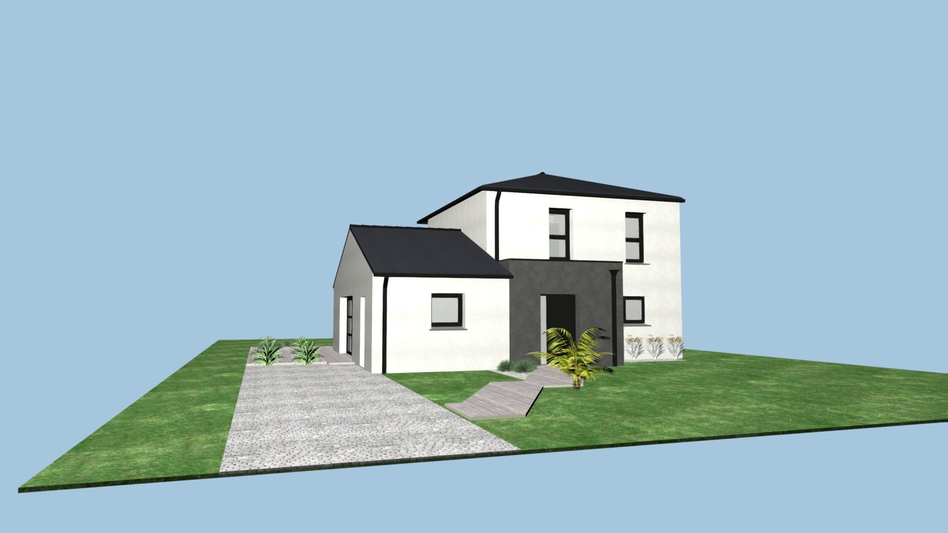 M Etage Moderne Ardoise Sans Garage