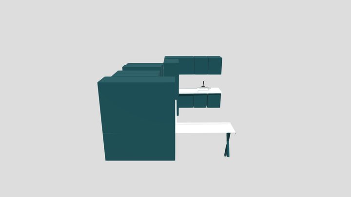 Modern Kitchen Scene 3D Model