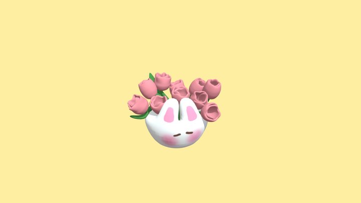 bunny vase wiz tulips 3D Model