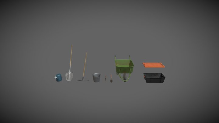 Gardening Tools and Equipment 3D Model