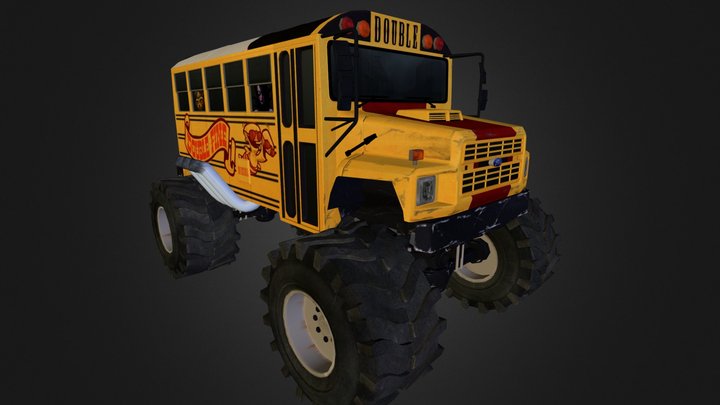 Double Fine Company Bus/ Monster Truck 3D Model