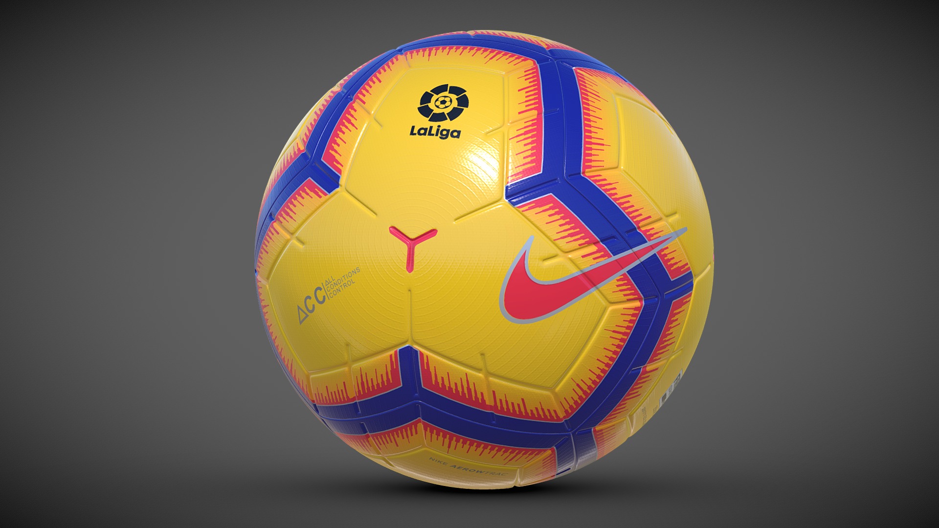 3D model LaLiga Official Winter Ball - This is a 3D model of the LaLiga Official Winter Ball. The 3D model is about a colorful ball with a logo.