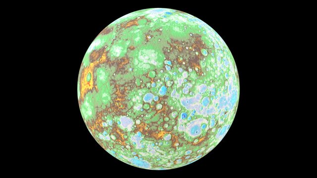 Mercury with global digital elevation map 3D Model