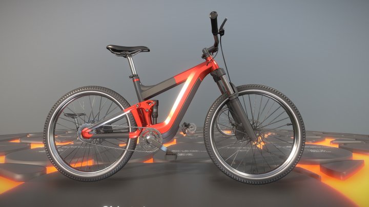 E-Bike Red 3D Model