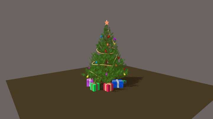 3D Happy NewYear/Christmas Tree And Gifts 3D Model