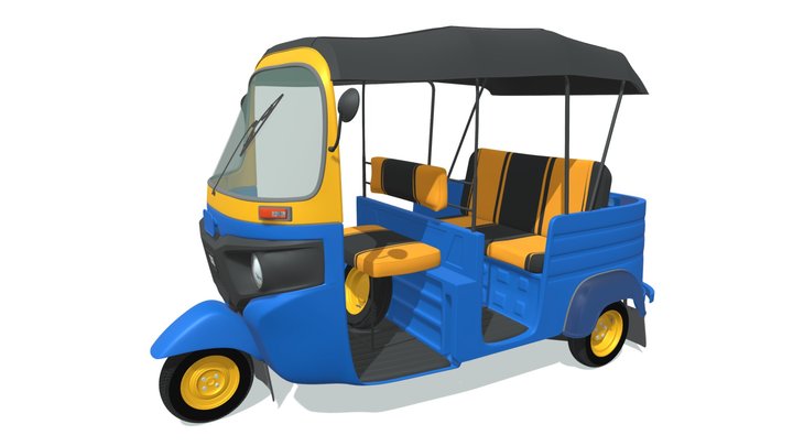Mini Taxi Auto Rickshaw 3D Model