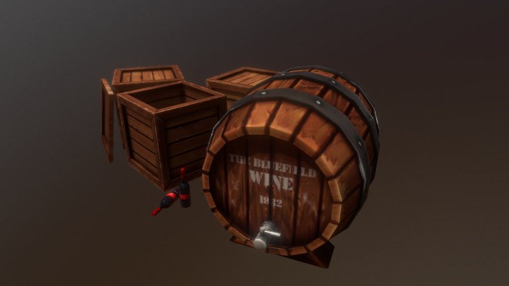 오크통 3D Model