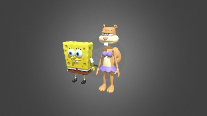 Spongebob and Sandy together 3D Model