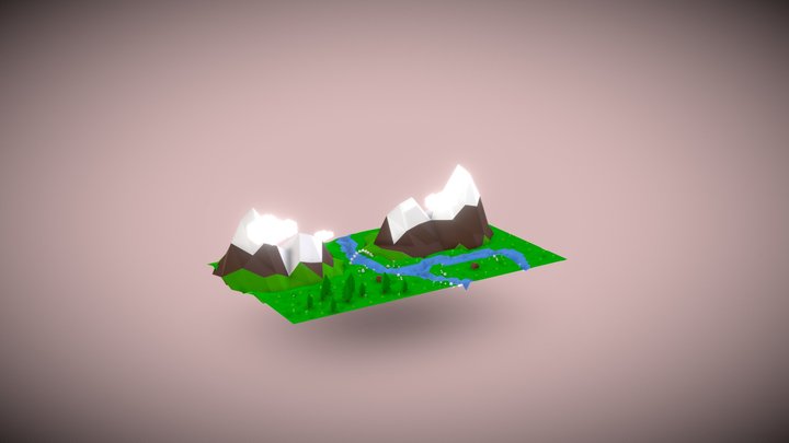 scene low poly nature 3D Model