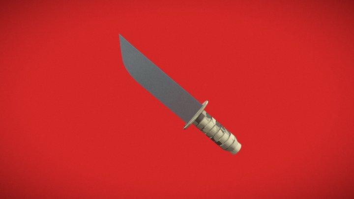 Lowpoly Military Machete 3D Model