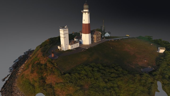 Lighthouse Montauk Aerial Scan 3D Model