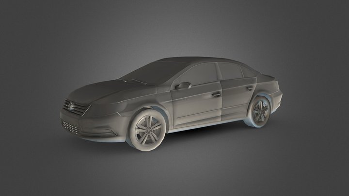 Low Poly Volkswagen Passat CC 3D Model