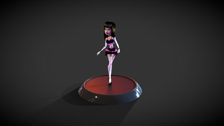 GunGirl4 with Animations 3D Model