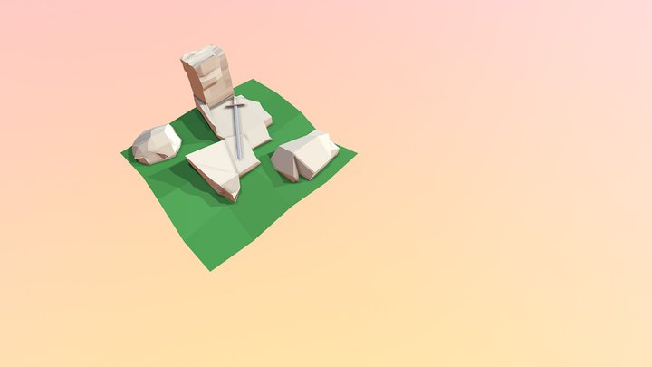Sword on the stones 3D Model