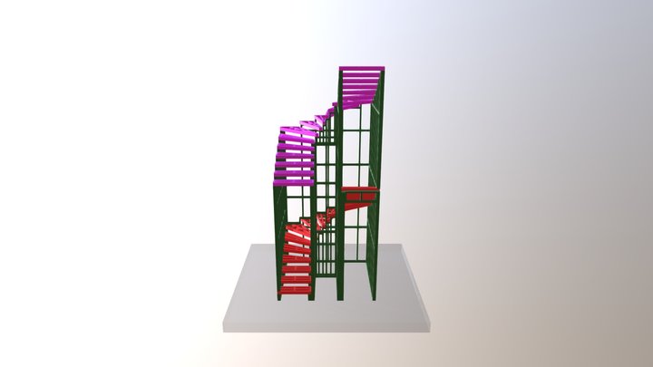 2 Level Staircase 3D Model