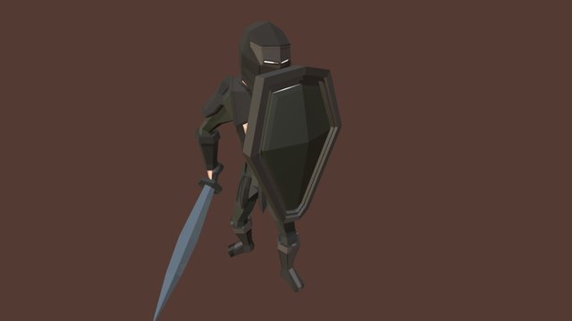 low poly knight 3D Model