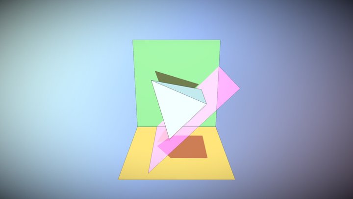 PIRAMIDE EN UN PLANO PERPENDICULAR 3D Model