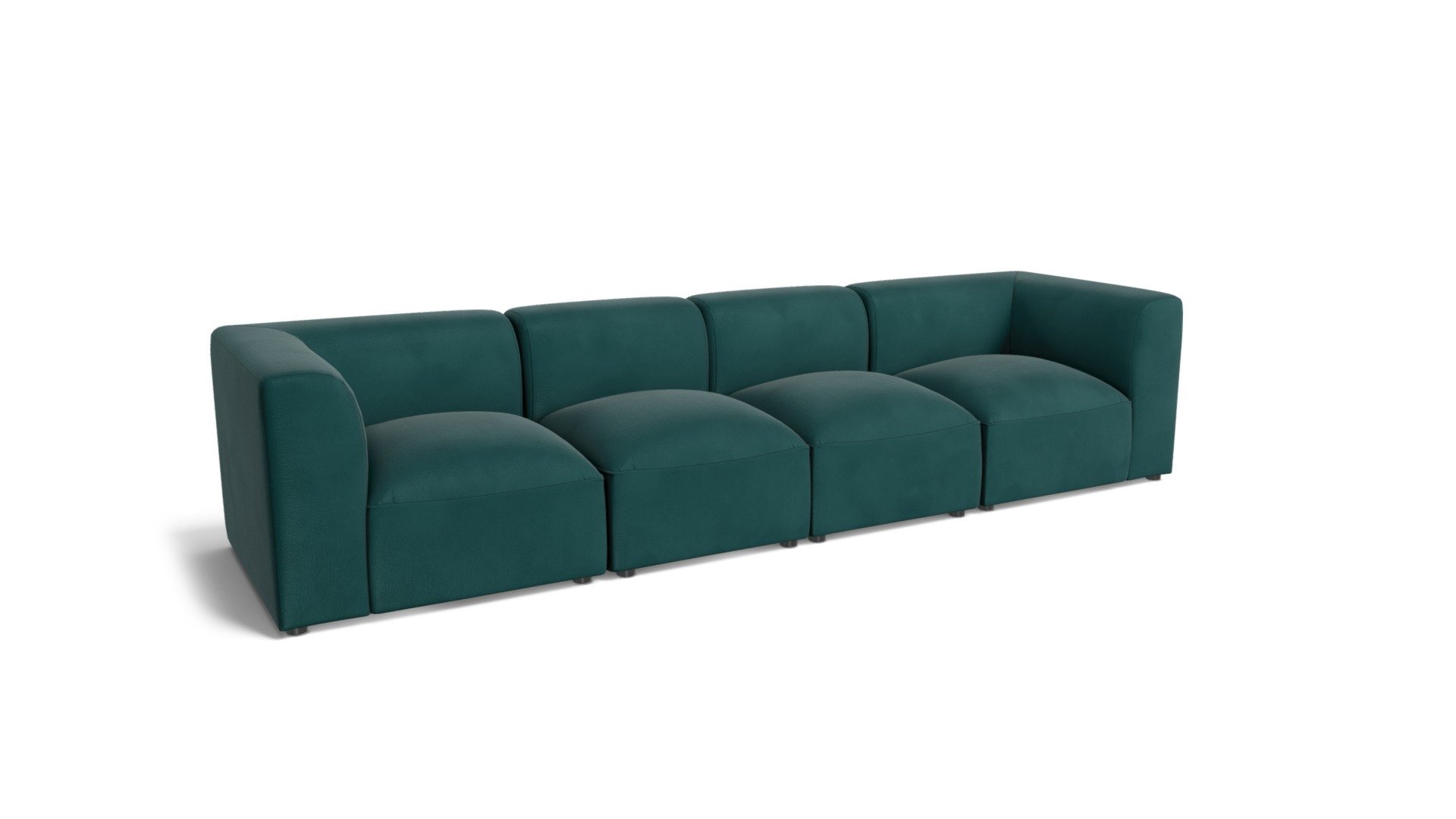Juno 4 Seater Modular Sofa, Seafoam Blue Velvet