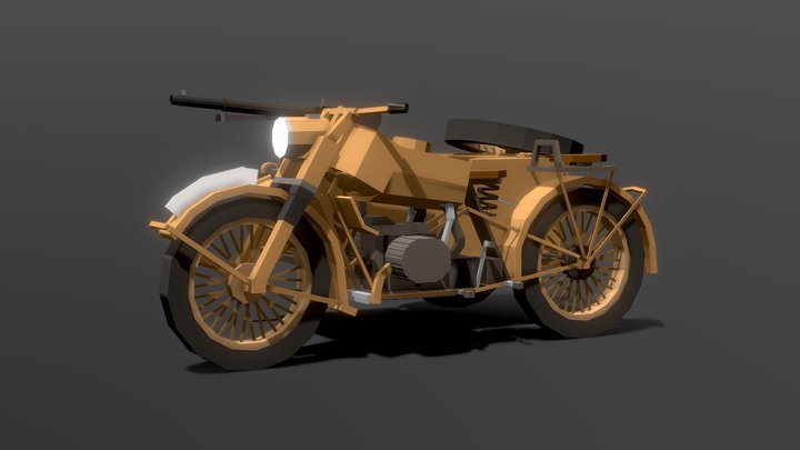 BMW R75 - Gun&Sidecar 3D Model