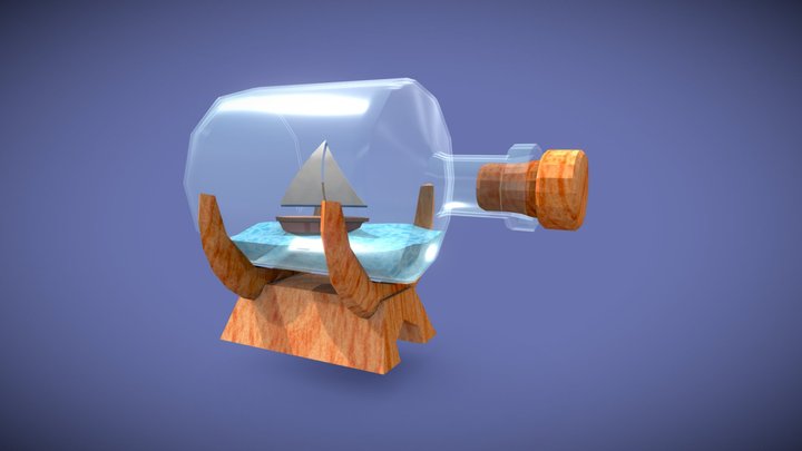 Ship in Bottle 3D Model