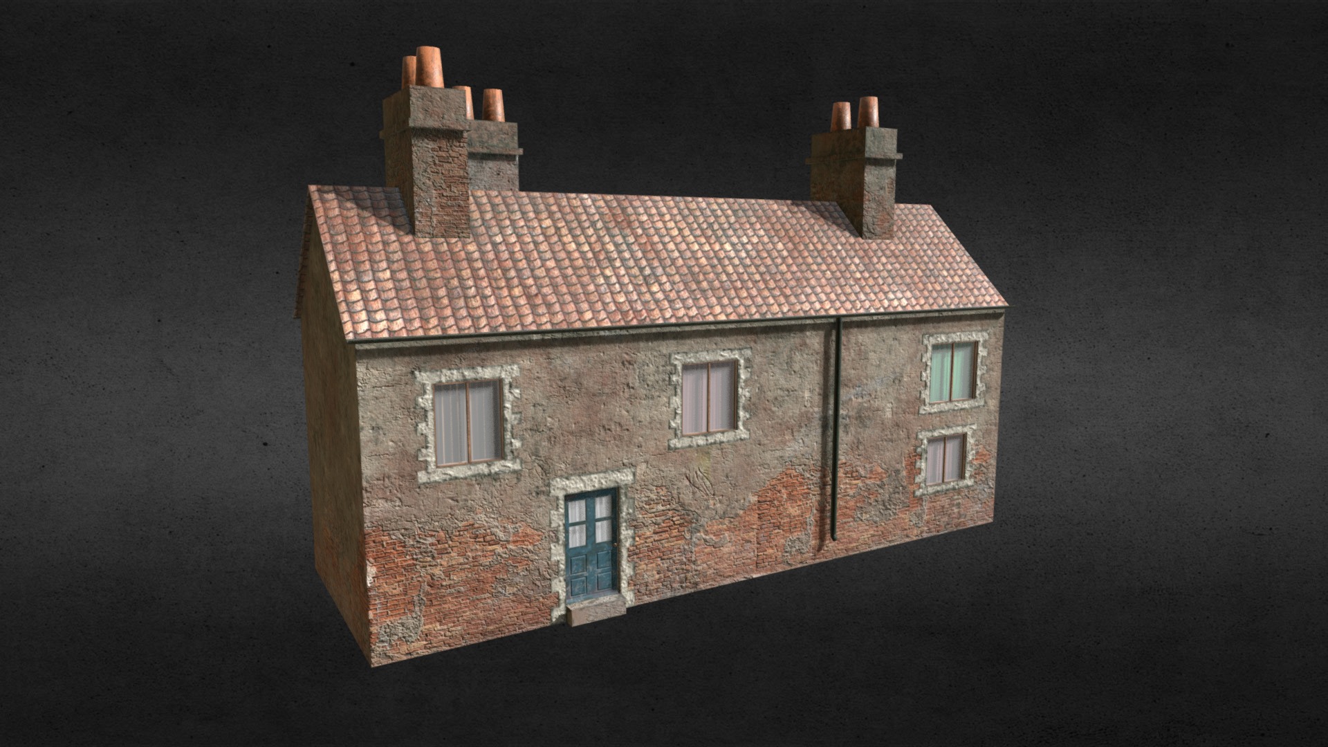 3D model Farm house - This is a 3D model of the Farm house. The 3D model is about a small house with a red roof.