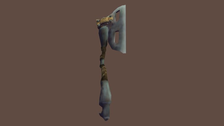 Lpoly Scrap Axe 3D Model