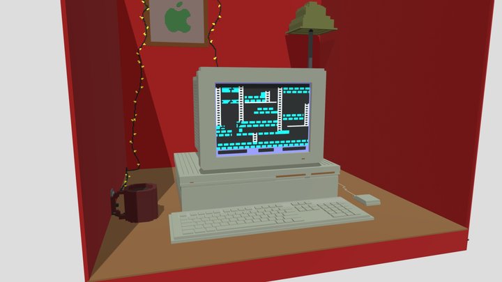 Macintosh II 3D Model