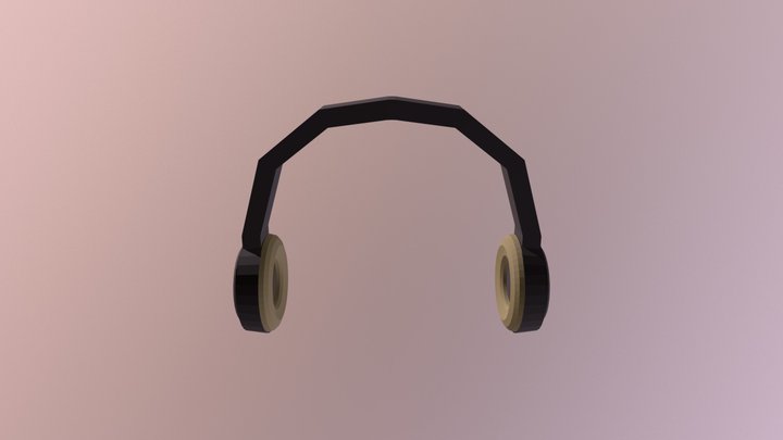 Low Poly Headphones 3D Model