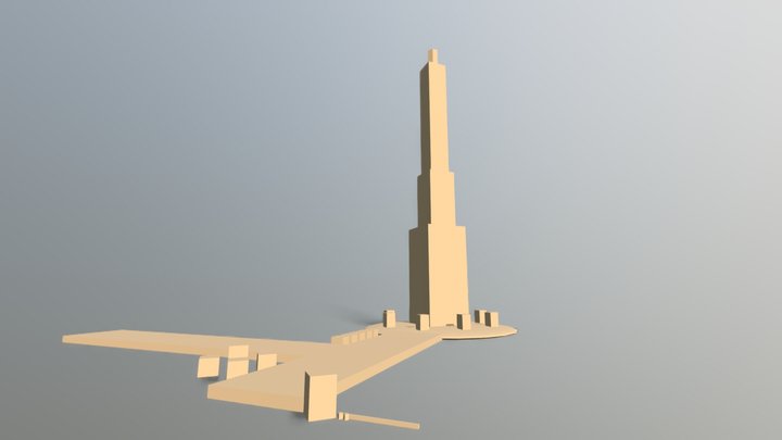 Environment Blockout of Fateh Burj 3D Model
