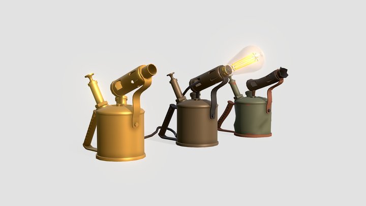 3 Drafts versions of blow torch 3D Model