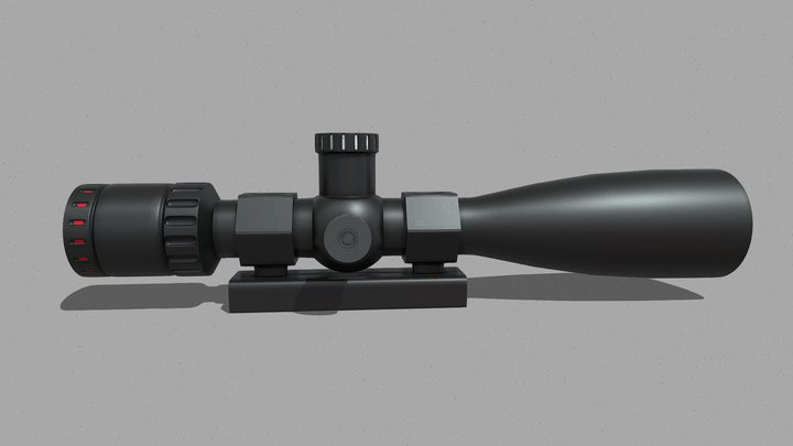 Rifle , DMR , Sniper Scope 3D Model