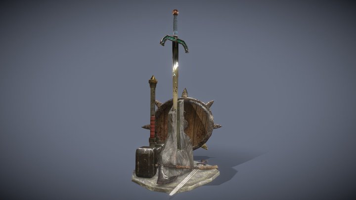 Viking's Weapons Collection - Game Poly 3D Model