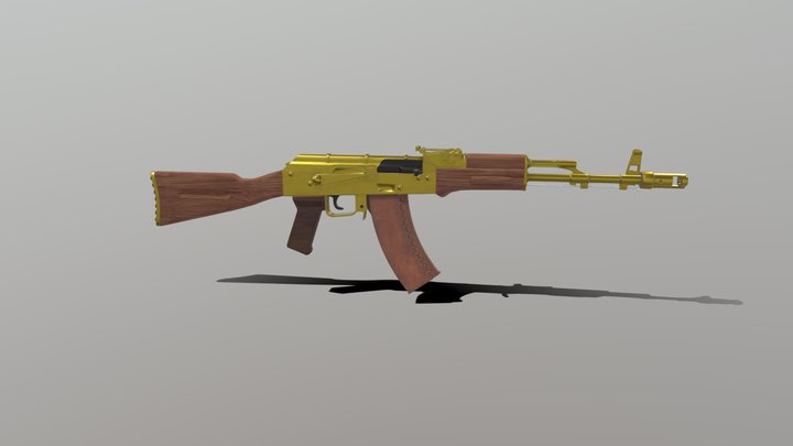 AK-74 Gold 3D Model