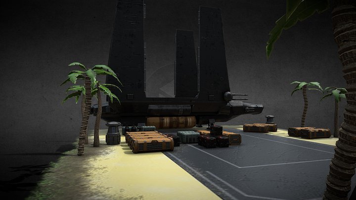 Star Wars Scarif Landing Pad 3D Model