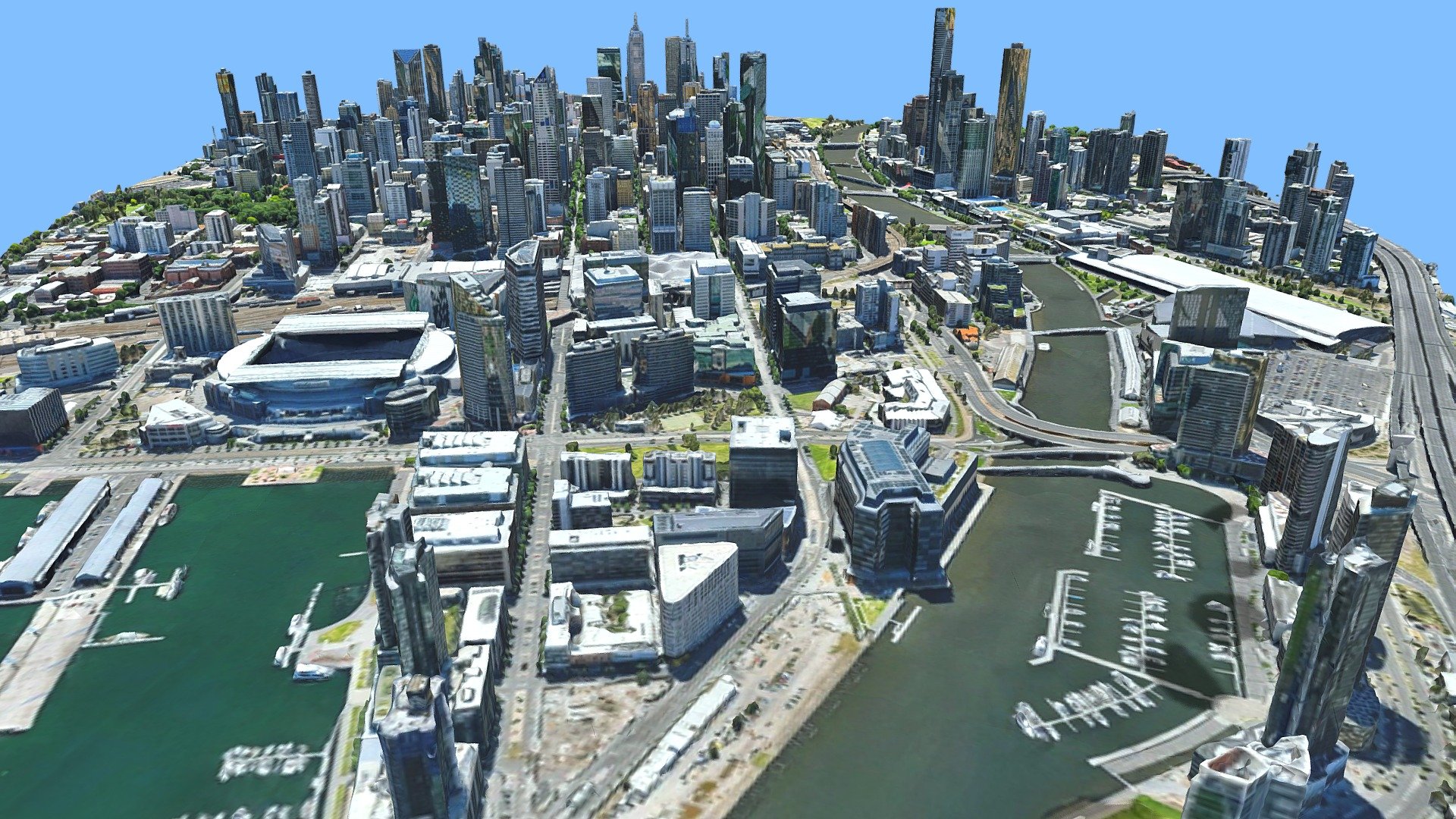 Cityscape Melbourne, Australia Buy Royalty Free 3D model by LibanCiel