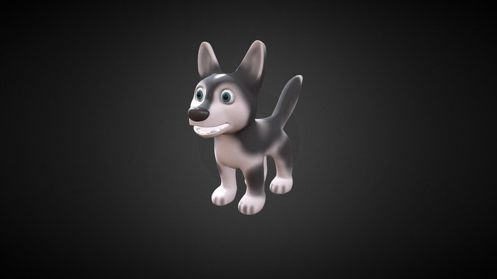 cartoon dog 3D Model